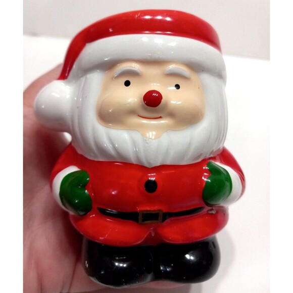 2 Candle Holders Santa Clause Taper Votive Christmas Vintage Taiwan - Picture 2 of 12